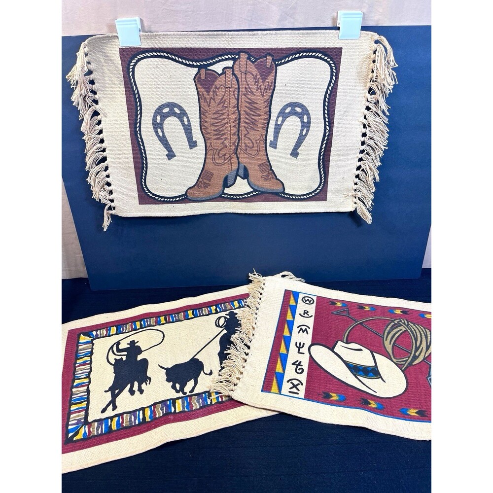 Lot of 3 Western Cotton Placemats
